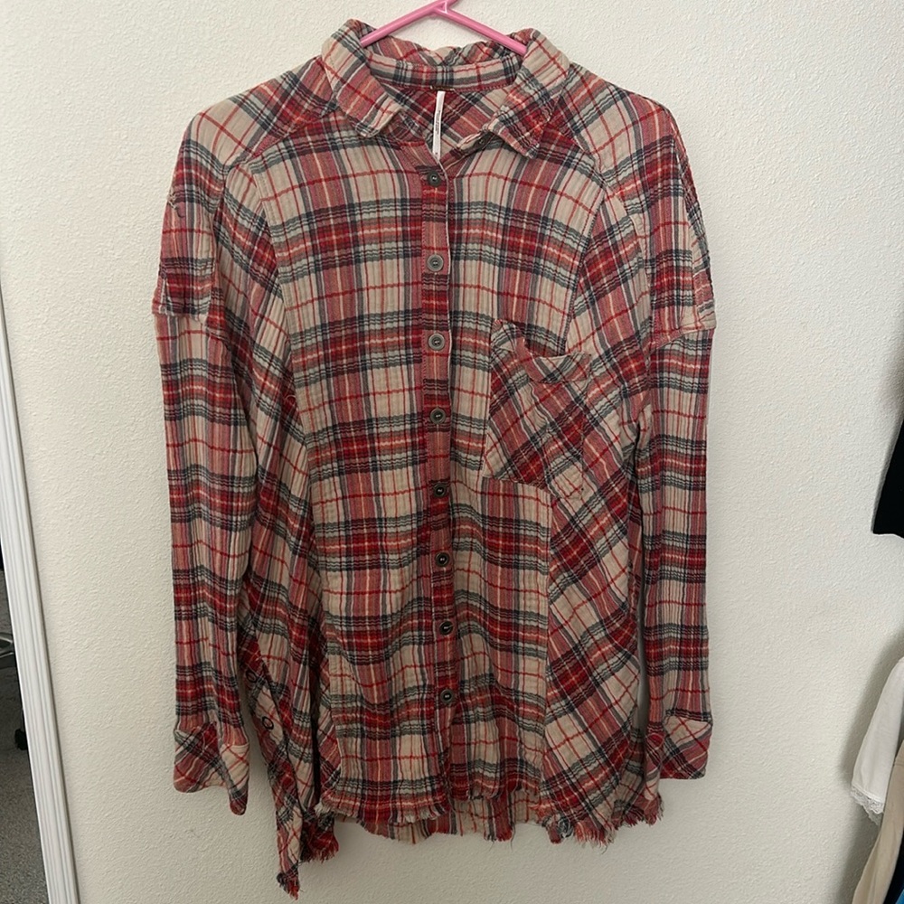 Vintage Free People Kalli Plaid Flannel Buttondown